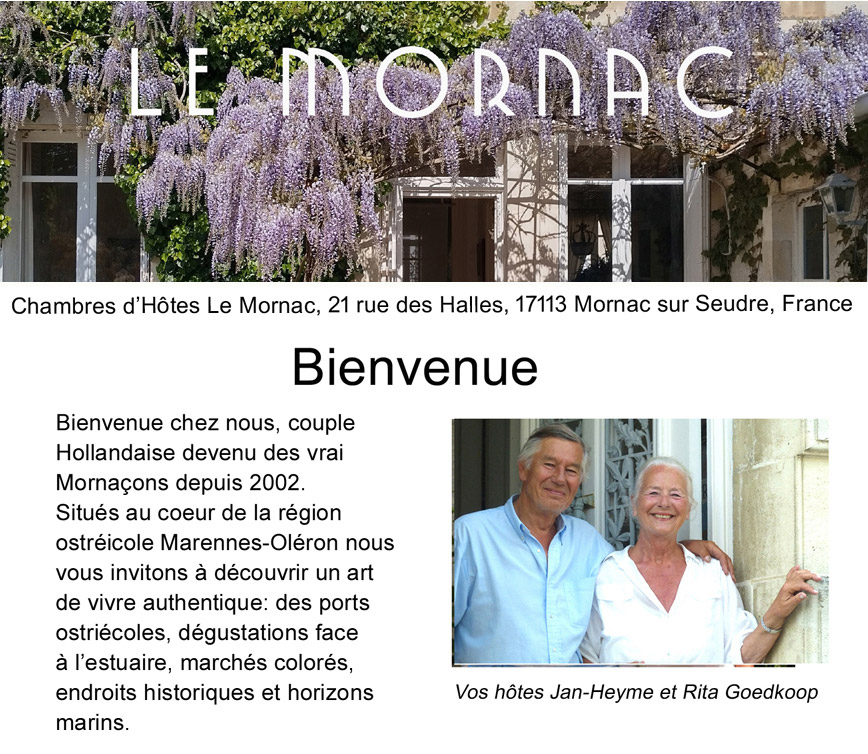 Le Mornac chambres d'hotes a Mornac-sur-Seudre, pres de Royan en Charente-Maritime